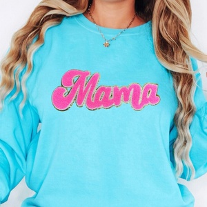 Tùy chỉnh thêu rô <span class=keywords><strong>Retro</strong></span> Mama Logo vá kỳ nghỉ mẹ ngày vui sắt trên Chenille các bản vá lỗi cho quần áo - Product Image 5