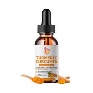 Gouttes liquides de curcuma et de curcumine les plus vendues avec extrait de gingembre biologique et extrait de poivre noir biologique, favorisant la santé cardiovasculaire - Product Image 1