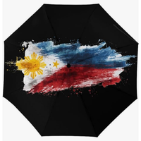 Parapluie pliant entièrement automatique de haute qualité, série drapeaux à thème campagnard, au design robuste et épaissi, Philippines