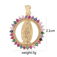 Prix d'usine, pendentifs personnalisés tendance en laiton plaqué or 14K, zircon coloré, religieux, catholique, Vierge Marie, Jésus