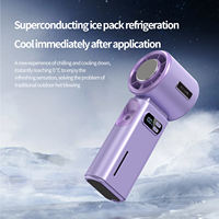 Ventilateur portable à pulvérisation d'eau Hxtc88 avec affichage numérique LED de la vitesse du vent sur 100 niveaux, batterie rechargeable USB 4000 mAh