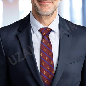 Cravate en soie 100% de luxe, couleur unie, athlétique, avec impression personnalisée internationale maçonnique, logo et forme personnalisables, pour hommes, en vente - Product Image 2