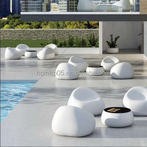 Conjunto de Mesa y Silla de Jardín Moderno de Fibra de Vidrio, Estilo Gumball, Ecológico, para Patio Exterior, <span class=keywords><strong>Playa</strong></span>, Parque, Hotel, Sala de Estar - Product Image 5