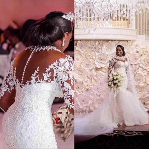 White Mermaid Wedding Dress Sweetheart Neckline Lace Embroidered Vintage Bridal Gown Long Train Formal Bride Dress - Product Image 4