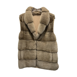 Chaleco de piel de visón auténtica para mujer, novedad en chaleco cálido y esponjoso a la moda para Otoño e Invierno - Product Image 1