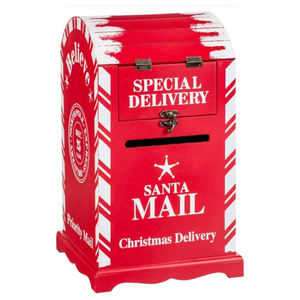 サンタポストへのビンテージ立っているサンタの装飾メールボックスクリスマス農家の手紙北極クリスマスデコレーション - Product Image 1