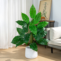 Plante artificielle Monstera Deliciosa en pot, grande plante tropicale d'intérieur pour le salon, décoration moderne de la maison