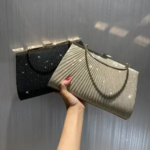 New Design Party Phone Handbag Weaving Glitter Evening Purse For Women Elegant