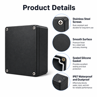 Boîtier de jonction étanche IP67 en ABS noir avec couvercle fixé par vis pour alimentation LED extérieure