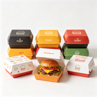 Emballage personnalisé imprimé en papier recyclé pour sushis, poulet frit, fromage, nourriture à emporter, boîte à hamburgers