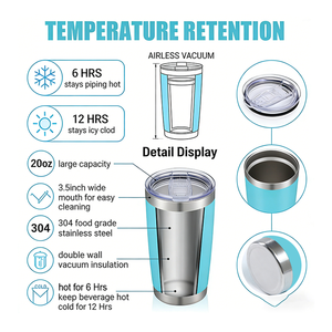 Vaso Térmico con Tapa Magnética de 20 oz, Vasos de Café con Aislamiento al Vacío de Doble Pared, Vasos Originales de Acero Inoxidable con Tapa Deslizante, <span class=keywords><strong>Taza</strong></span> Personalizada - Product Image 2