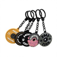 Porte-clés OEM en PVC souple, motif mini-plateau de musculation, gaufré 3D, souvenir fitness, motif donut camouflage, vente en gros en vrac, direct usine