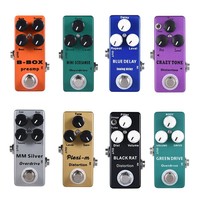 Pédale d'effets multi-effets pour guitare MOSKY DC5 5 en 1, booster, buffer, delay, chorus, distorsion, overdrive, rouge, true bypass, audio de scène