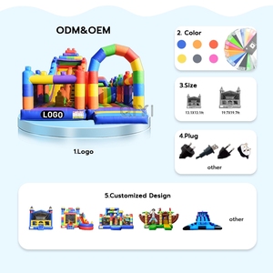 Castillo Inflable con Tobogán y Bloques de Construcción, Casa de Brinco Inflable con Tobogán y Soplador para Niños y Adultos en Venta - Product Image 3