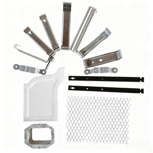 سلسلة تصريف مياه الأمطار من الألومنيوم والفولاذ المقاوم للصدأ من إنتاج الشركة المصنعة، حامل مزراب ومثبتات - Product Image 4