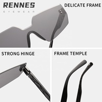 Vente en gros de lunettes de soleil une pièce sans monture à motif géométrique irrégulier Rennes pour hommes pour femmes dégradé de la rue hip-hop UV400