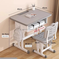 Meubles de classe pour écoles primaires modernes et réglables OEM, ensemble bureau et chaise pour élèves en MDF + métal