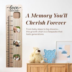 <span class=keywords><strong>Tableau</strong></span> de croissance <span class=keywords><strong>mural</strong></span> en bois Tracker de croissance Planche à mesurer <span class=keywords><strong>Tableau</strong></span> de hauteur pliable pour enfants avec fentes pour photos - Product Image 3