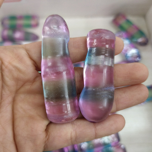 Paraiba non taillée et 18 #   Matériaux bruts de corindon bicolore, pierres précieuses synthétiques brutes pour la fabrication de pierres précieuses en vrac - Product Image 2