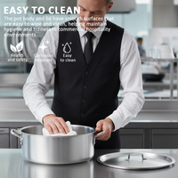 Marmite en aluminium de grande taille en gros, marmite à soupe en aluminium, marmites à bouillon, cuisinière à induction avec couvercle pour restaurant, hôtel