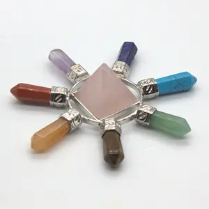 Wholesale real picture rose quartz natural gemstones healing crystal pendant design jewelry