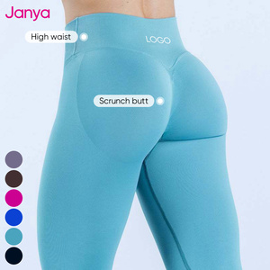 Janya Thoáng Khí Tummy Kiểm Soát Phòng Tập Thể Dục Quần Áo Chặt Chẽ Scrunch Mông Thể Dục Thể Thao Quần Cao V-Eo Liền Mạch Yoga Xà Cạp Cho Phụ Nữ - Product Image 4