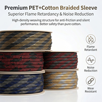 Manchon de protection de câble HIFI en rayonne, nylon et coton tressé en spirale de 12 mm, multicolore, flexible, pour câble OEM