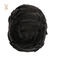 Prothèse capillaire pour homme en cheveux indiens européens, 110% de densité, ondulation naturelle, densité 120%, base en PU 0.06-0.08mm, cheveux Remy, nœuds blanchis