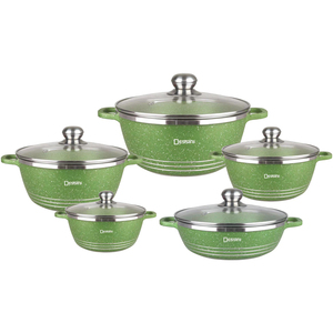 <strong>Wholesale</strong> 10-Piece Kitchen Ware Set Non-Stick Granite <strong>Cookware</strong> with Aluminum Alloy for Cooking Milk and Soup Pot - Product Image 2