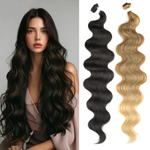 Extensions de cheveux synthétiques en fibres premium super douces et lisses, ondulées, ombrées blondes, de 18 à 36 pouces - Product Image 6