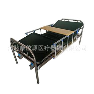Cama de enfermería de doble manivela Kangjiaoyuan, cama manual de acero inoxidable para pacientes postrados en cama, cuidado de ancianos, uso doméstico - Product Image 5