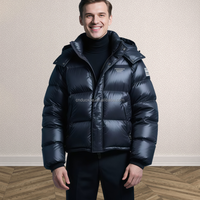 Vestes en duvet de canard pour hommes, personnalisées, écologiques, imperméables, respirantes, décontractées, pour le sport, la chasse en plein air, style bomber, à capuche, en velours, 90% duvet de canard