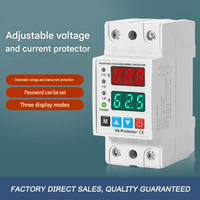 Protector de Voltaje y Corriente Ajustable de 63A con Doble Pantalla, Relé de Voltaje para Riel DIN, Protección Solar para el Hogar