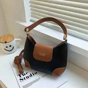 Vintage PU Leather Small Underarm Crossbody Bags For Women 2022 Spring Trendy Designer Handbags Ladies Luxury Brand Shoulder Bag