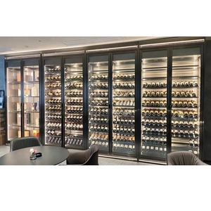 Customized <b>Led</b> <b>Lighting</b> High-end Living Room Home <b>Bar</b> Glass Showcase Stainless Steel Wine Cabinet Non-standard Wine - Product Image 5