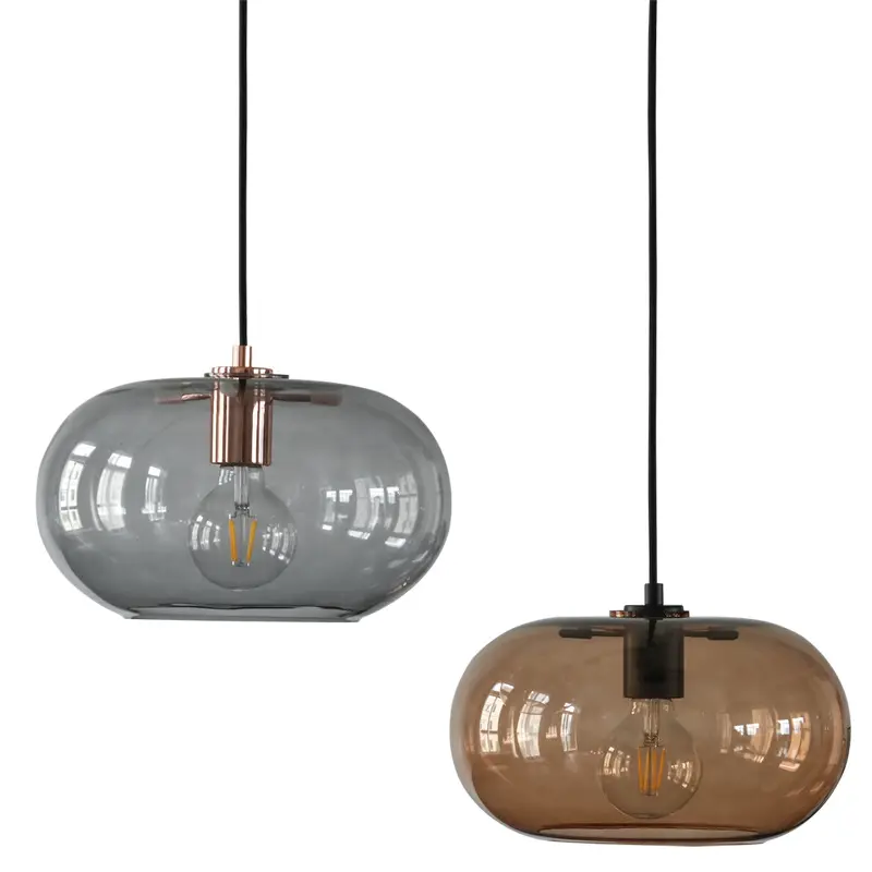 Nordic Minimalistische Glazen Pompoenvorm Hanglamp Led Transparante Decoratieve Lamp Voor Thuiscafé