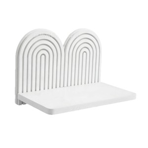 OY-PVC Threaded Semi-Circular <b>Shelf</b> <b>Wall</b> <b>Mounted</b> 5-Layer Geometric Storage Rack For Home Decor Display - Product Image 3