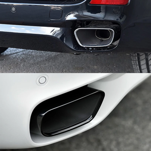 2014-2018 X5 F15 X6 F16 Tuyaux d'échappement en acier inoxydable, embout de <span class=keywords><strong>silencieux</strong></span> à bouche carrée, noir, pour échappement sport 28i 35i X5M - Product Image 5
