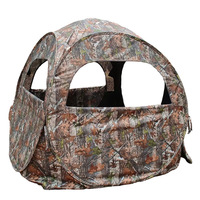 Tente Dôme Camouflage Forêt avec Fenêtres d'Observation Multiples, Montage Rapide, Tissu Oxford Imperméable 1000-1500mm, Grande Taille Quatre Saisons