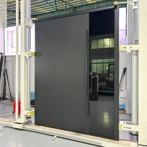 Puertas de seguridad de entrada principal exterior frontal de diseño negro de lujo entrada frontal de aluminio puertas de aluminio de entrada principal grande para una <span class=keywords><strong>casa</strong></span> - Product Image 3