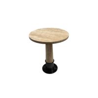 YJ Offre Spéciale travertin marbre acier inoxydable base en métal Table à thé meubles de salon de luxe