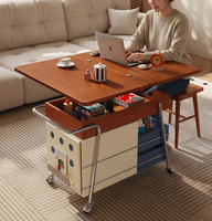 Table basse mobile, pliable et réglable, meuble d'appoint pour canapé, table d'appoint pour salon