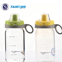 Bouteille d'eau en plastique transparente avec logo personnalisé, impression sérigraphique, cadeau promotionnel