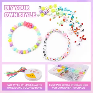 Leemook Perlen-Bildschmuck-Zubehör-Kit Handgefertigte Perlen-Armband DIY-Lernzeuge für Kinder