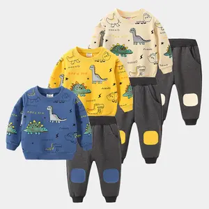 Boys Clothing Sets Printed Animal Pullover+Sweatpants Patchwork Design 2Pcs Baby Boy Casual Outfit Spring Kids Fall Clothes Set