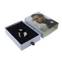 Boîte d'emballage pour écouteurs Bluetooth, carton fixe, impression UV, estampage à chaud, design floqué avec crochet d'oreille, boîte cadeau couleur