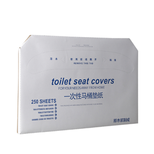 Protège-sièges de toilettes jetables 1 pli en fibre vierge 42x36cm, 2000 feuilles, lot de 25 paquets en carton pour toilettes commerciales - Product Image 1
