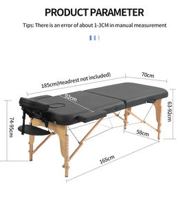 Esponja de esquina redondeada de lujo personalizada Camillas De Masajes cama de pestañas negra portátil salón de belleza cama de Spa mesa de masaje - Product Image 2