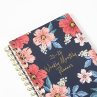 Vente en gros 2025 A5 cahier à spirale hebdomadaire mensuel agenda papier fournitures de bureau scolaire journal objectif quotidien bien-être Journal