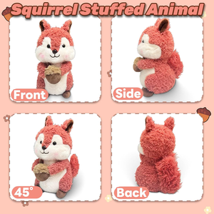 Peluche de Ardilla de 10 Pulgadas con Piñ<span class=keywords><strong>a</strong></span>, Suave y Adorable, Compañero de <span class=keywords><strong>Sueño</strong></span> para Niños y Bebés - Product Image 4